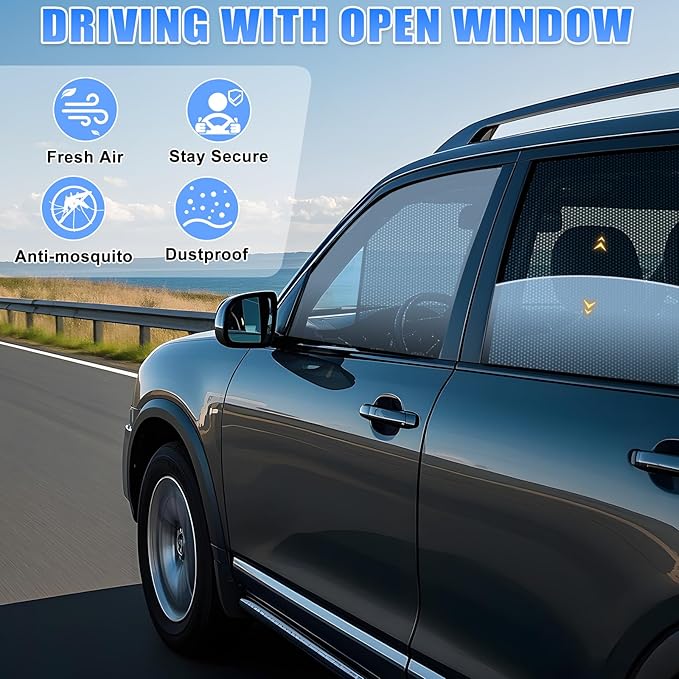 ZATOOTO Car Window Shades for Equinox 2018-2024, Car Window Cover for Baby Sun Shade Blocker Breathable Mesh Reduce UV Rays and Heat Insulation, Privacy Protection for Camping Rest