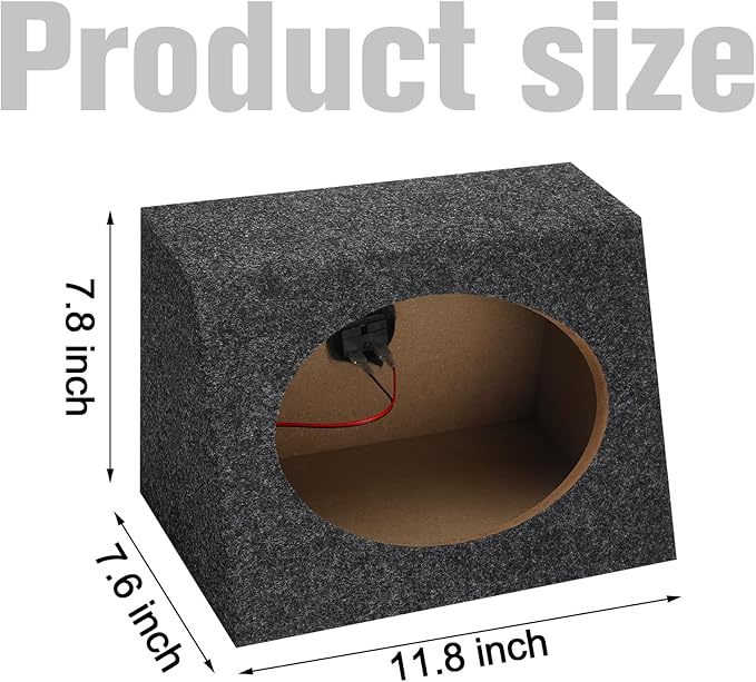 BBTO 2 Pcs Angled Style Car Audio Speaker Box 6x9 Speaker Boxes Car Audio Enclosures Sturdy Constructed Truck Speaker Box for Home Vehicle Subwoofer Sound Supplies(8.25 x 5 x 12 Inch)