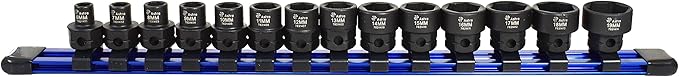 Sunex 3646, 3/8 Inch Drive Low Profile Impact Hex Driver Set, 16-Piece, SAE/Metric, 1/4 Inch - 3/4 Inch, 6mm - 19mm and Astro Tools 78314 14-Piece 3/8" Drive Low Profile Nano Impact Sockets - Metric