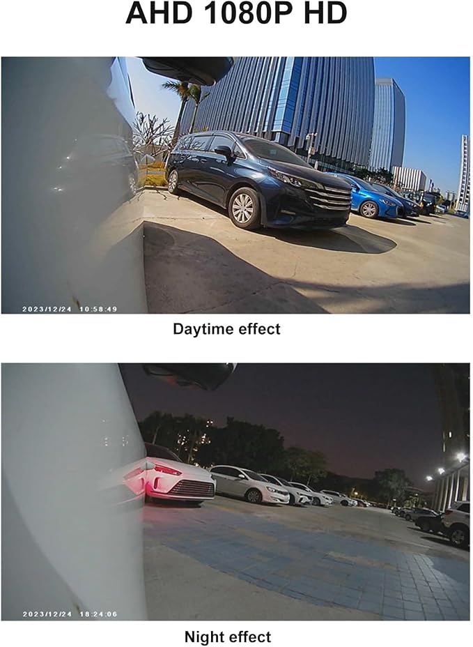 1 Pair Side Rear View Camera,80° AHD 1080P Blind Spot Camera for Monitor Units 25HZ/PAL Video Signal