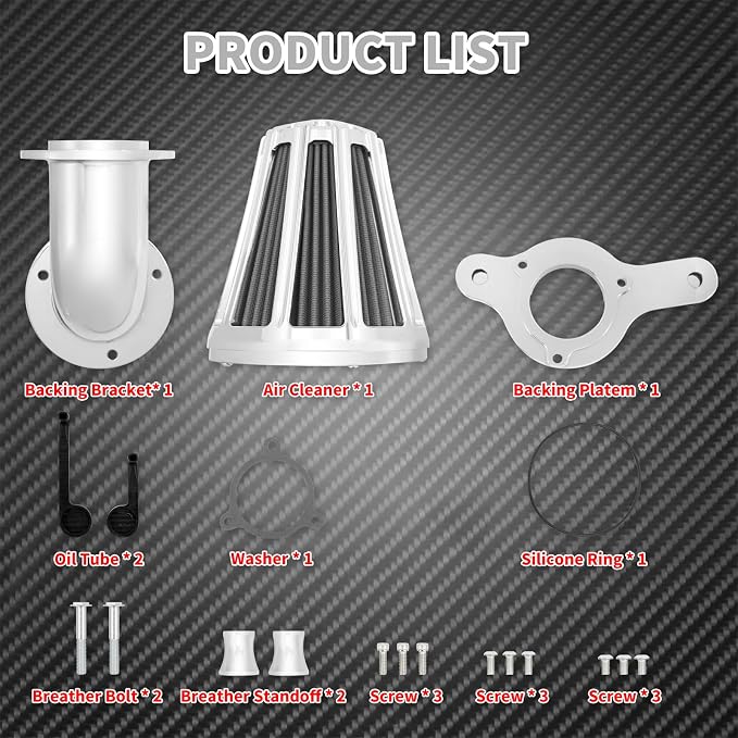 Air Cleaner Filter 90° Forward-Facing Intake Kit CNC Fit for Harley Touring Softail (Chrome Housing Grey Element, D For M8 Touring 17-23 Trike 17-25 Softail 18-24)