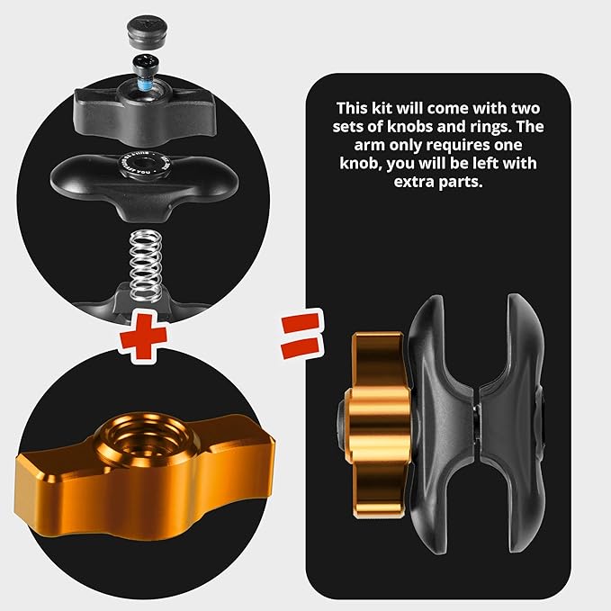 Tackform Link Phone Mount with Top Dash Clip - Compatible with 2021-2025 Ford Bronco | Aluminum | Zero Slip, Anti-Scratch | Compatible with MagSafe | Universal Magnetic Holder | 2" Arm | Orange Knob
