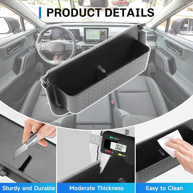 SXCY for 2026 Toyota RAV4 Trunk Side Organizer Tray for 2026 Toyota RAV4 Accessories Center Console Tray 2020-2026 RAV4 Trunk Side Storage Organizer Tray Noise-Proof Multi-Functional Storage