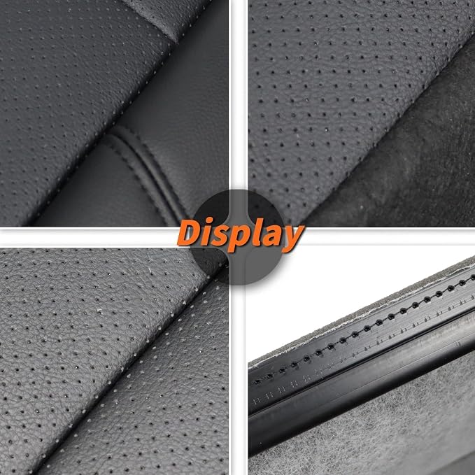 2 PCS Black Bottom Seat Covers Compatible with Escalade 2007-2014 Driver & Passenger Leather