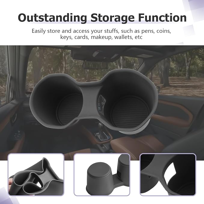 LUWU Forester 2026 Center Console Cup Holder Compatible with 2025 2026 Subaru Forester Accessories Premium TPE Cup Holder Spill-Proof Cups Holders Insert (Not for 2026+ Touring/Wilderness/Premium)