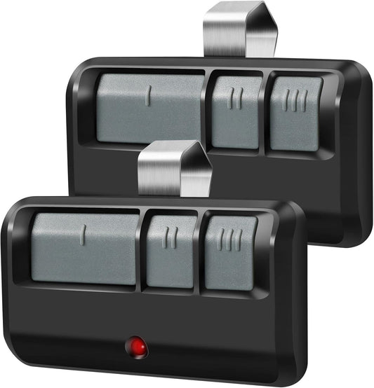 2 Garage Door Opener Remote,for LiftMaster Chamberlain Openers with Purple Yellow Green Orange Red Learn Button,893MAX 953EV/EVC,Visor Clip (3-Button)