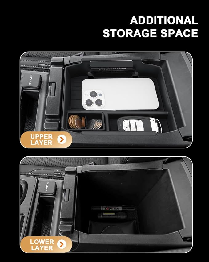 ECOZEN Center Console Organizer For 2026 Subaru Outback - Armrest Box Storage Tray With Removable Coin Holder - Compatible with 2026 Outback Accessories Armrest Organizer Solid ABS with Anti-Slip Mat