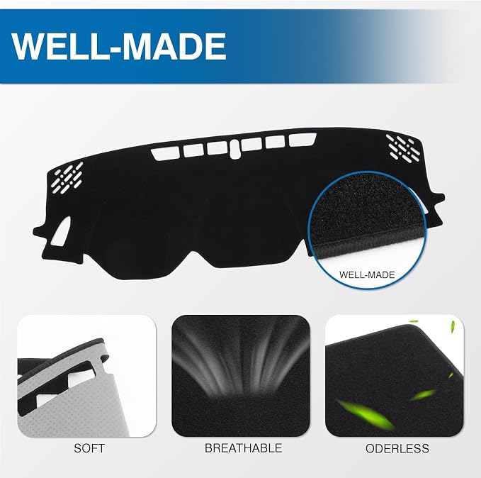 KUST Black Dash Cover for Subaru Crosstrek 2024 2025 2026 Non-Slip Dashboard Cover Polyester Interior Accessories for Subaru Crosstrek Custom Fit Dash Mat Sunshade No Glare