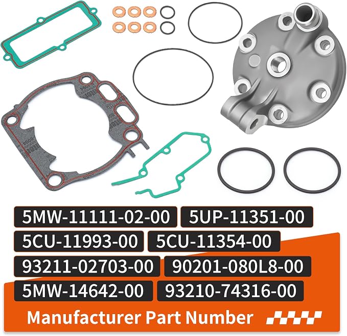 Cylinder Head & Top End Gasket Kit For Yamaha YZ250 2001-2002 & 2011-2024 5MW-11111-02-00