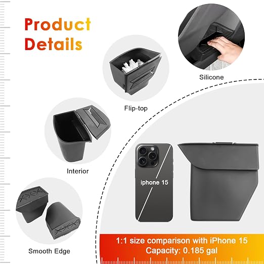 for RAV4 Trash Can for 2026 Toyota RAV4 Small Car Trash Bin for 6th Gen RAV 4 Driver Side Front Door Pocket Trash Garbage Bin w/Lid for 2026 Toyota RAV4 Accessories