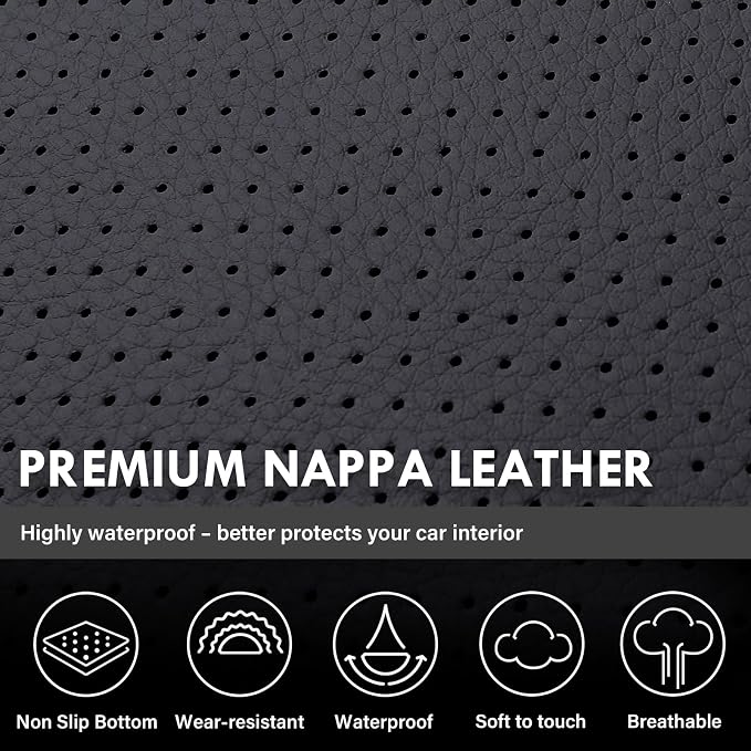 Coverado Silverado Rear Seat Covers, Faux Leather Car Seat Covers Fit for Chevy Silverado GMC Sierra 2007-2013 & 2019-2026 1500, 2020-2026 2500HD 3500HD Crew Double Extended Cab(Redline)