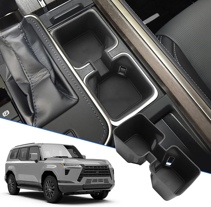 SXCY for 2024 2025 2026 Lexus GX550 Cup Holder Insert 2025 GX 550 Accessories TPE Cup Holder Limiter for 2025 2026 GX550 Console CupHolder Adapter Non-Slip Drink Stopper Drink Stabilizer
