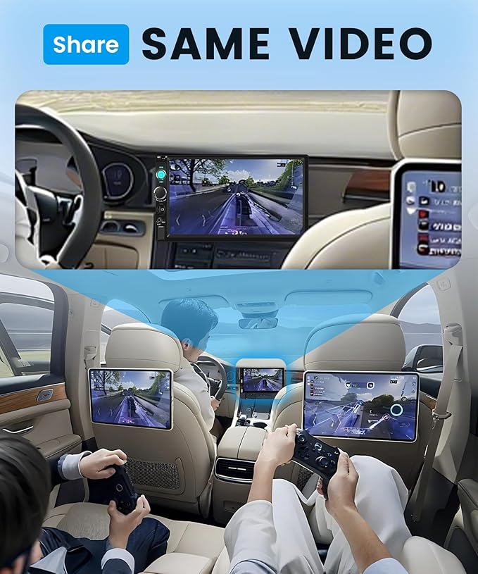 Rimoody 7 Inch Single Din Wireless CarPlay Touchscreen Car Stereo, 1 Din Car Radio with Wireless Android Auto Yo-u-Tu-be Video Bluetooth FM Radio SWC EQ Mirror Link Car Player Rear View Camera