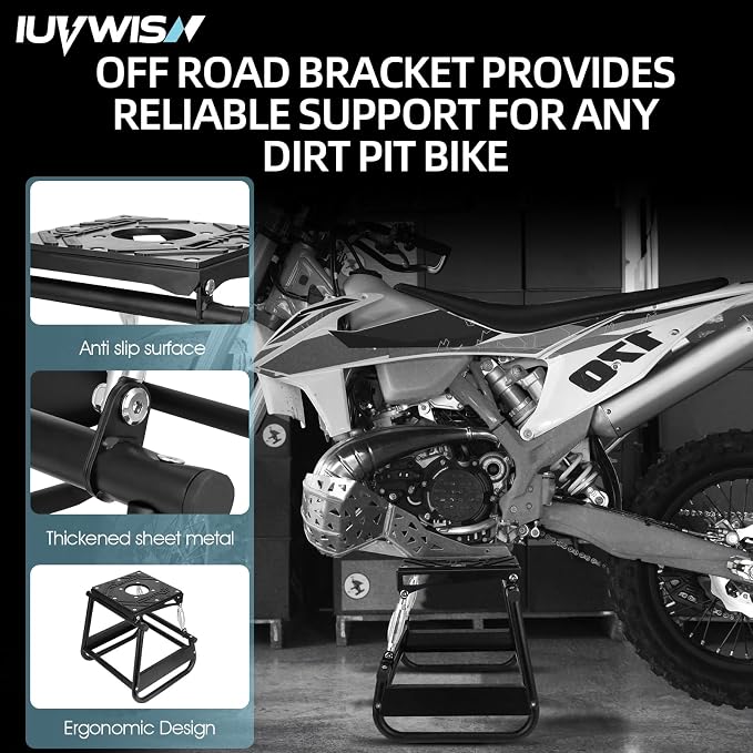 Dirt Bike Stand Adjustable Top - Universal Motorcycle Lift Stand|Angle Adjustable|Heavy Duty|Non-Slip|High Security|Easy to Store|Maintenance for Most Motorcycles Motocross Off Road DirtBike