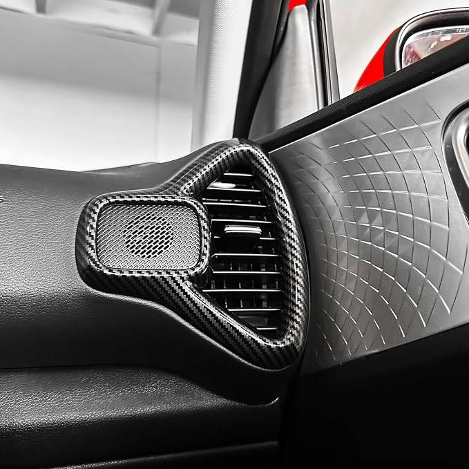 2PCS Dashboard Side Air Vent Trim Covers Compatible with Soul 2020-2025 Accessories (Carbon Fiber Pattern)