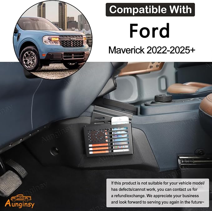 Aunginsy Center Console Left Side Gear Shift Storage Box Basket Compatible with Ford Maverick 2022-2025 Center Console Organizer Tray Side Gear Shift Armrest Storage Box Basket Interior Accessories