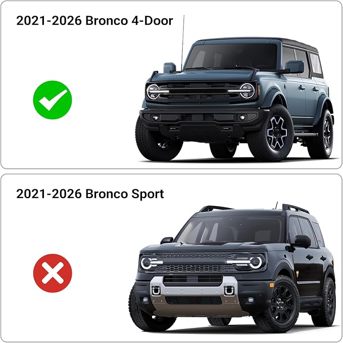 4PCS Front Rear Door Storage Pockets Compatible with 2021-2025 2026 Ford Bronco 4 Door Accessories Side Door Organizer Box Cup Holder (Not Sport)