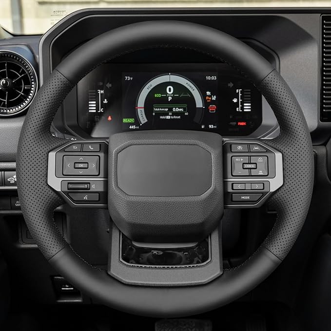 MEWANT Hand Stitch Steering Wheel Cover for Toyota Land Cruiser 2024-2026, Custom Fit DIY Wrap Interior Accessories