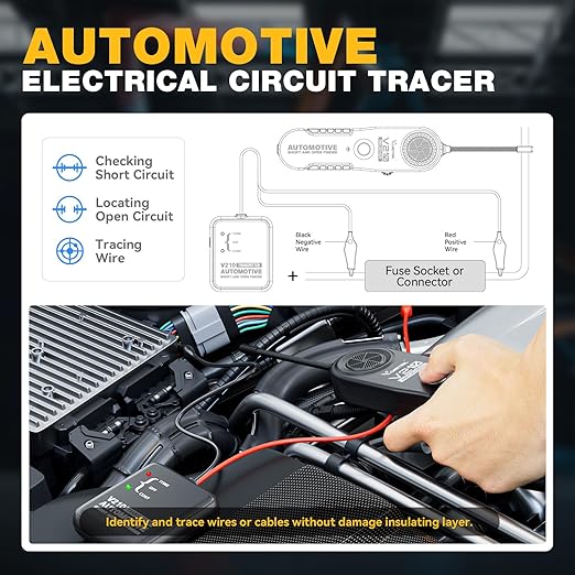 VDIAGTOOL V210 Wire Tracer Electrical Automotive Open & Short Finder Circuit Tester Circuit Breaker Finder Fault Probe Wire Tester Electrical DC 6-42V