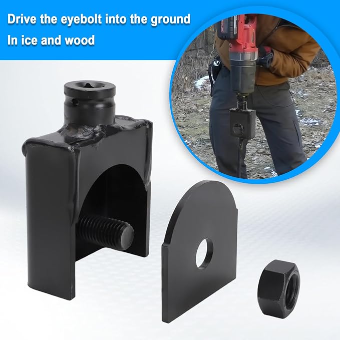 HD50 Heavy Duty 1/2" Square Drive Anchor Adapter - for Eye Bolts & Anchors up to 3/4" Shaft | Fits for Orange Screw Vortex | Impact Wrench Compatible