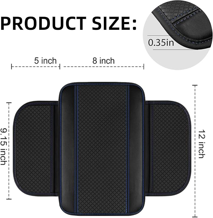 NBTEPEM 10 Pcs Car Floor Mats Full Set Car Accessories, Microfiber Leather Steering Wheel Covers 14.5-15 inch, Center Console Cover, Seat Belt Pads, Cup Coasters, Universal Interior Decor(Blue)