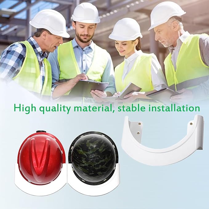 Hard Hat Rack 2 Pcs, Hard Hat Storage Rack Hard Hat Helmet Holder,Hard Hat Placement Hanging Rack for Workshop Office Living, Only Fits Helmets with Brims (Simple style)