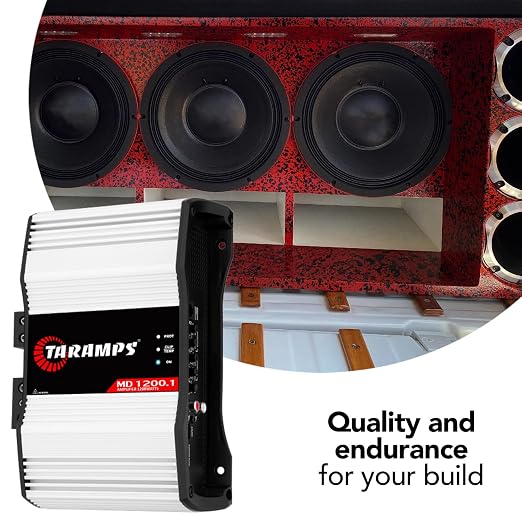 Taramps MD 1200.1 Amplifier 2 Ohms 1200 Watts RMS 1 Channel Full Range Car Audio System, Monoblock, LED Monitor Indicator, Class D Great for Subwoofer