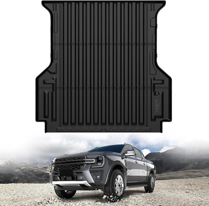 LASFIT Bed Mat for Ford Ranger 2026 2025 2024 5.0ft Truck Bed All Weather TPE Bed Liner Easy Clean Durable,Not Fit for Drop in Bedlienr