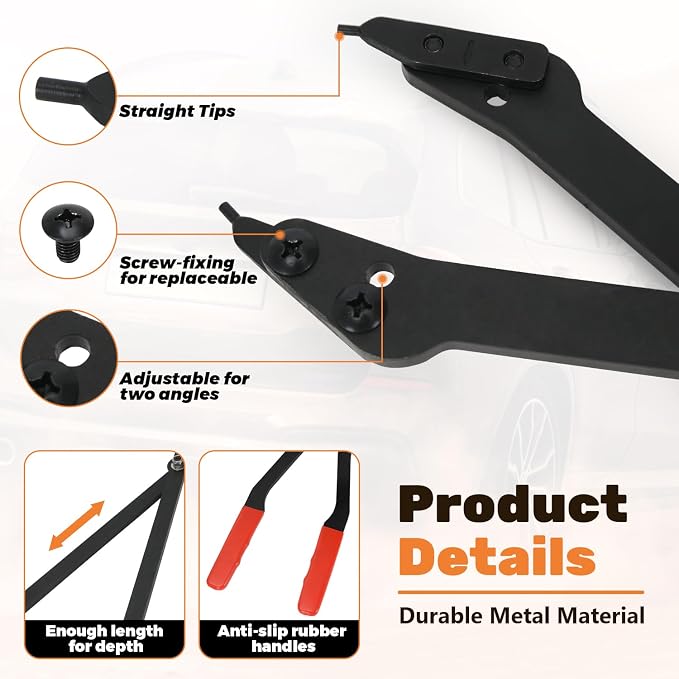 26" Internal Retaining Ring Pliers for GM 5L40 5L50 6L50 6L80 6L90 Transmission, Heavy Duty Large Snap Ring Pliers with Straight Tips, Extra Long Transmission Snap Ring Removal Tool