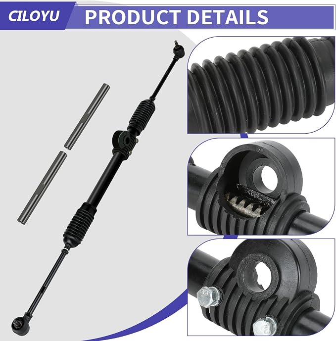KT196 Go Kart Steering Gear Assembly Kit with Steering Wheel Compatible with Coleman CK196 196cc Kandi 110cc Gas Powered 4 Wheeler DIY Go Cart Parts