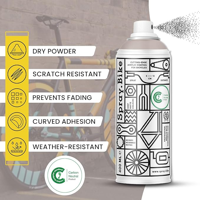Spray.Bike Spray Paint | Designed Mainly for Bicycles | Multi-Use Acrylic Spray Paint for Metal, Plastic | High Coverage Bike Paint, 400ml, Clay Hill