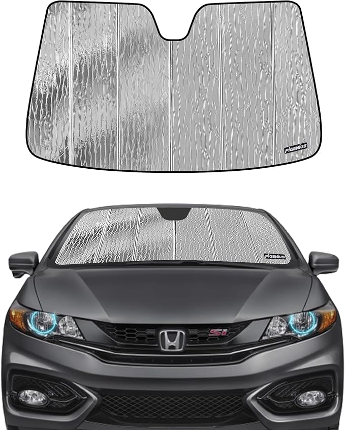Pigenius Windshield Sunshade for Honda Civic Sedan 2012-2015, Reversible Silver/Black