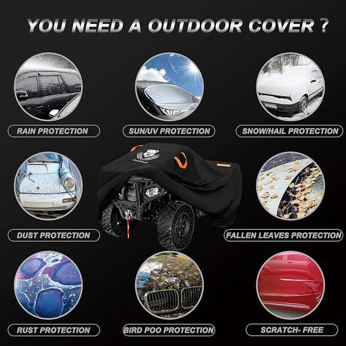ATV Covers Waterproof Outdoor,4 Wheeler and Quad Cover,Durable and UV-Resistant,All Weather Protection Four Wheeler Storage Cover,Fit for Polaris Honda Yamaha-101Lx43.2Wx47H Inch