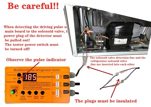 Multifunctional Refrigerator Compressor Tester, Refrigerator Inverter Compressor Pulse Solenoid Tester, DC Fan Damper Electric Valve Fault Detector