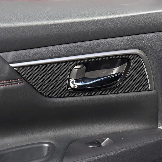 Soft Real Carbon Fiber Compatible with Nissan Altima 2013 2014 2015 2016 2017 2018 Interior Accessories Rear Inner Handle Cover Trim Sticker