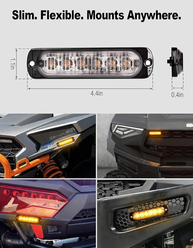 UTV Turn Signal Kit with 110dB Horn, Plug and Play, Pre-Wired UTV ATV Blinker Kit with Lever Column Switch, Street Legal Turn Signals Kit Compatible with Polaris, Can-Am, Teryx, CFMOTO