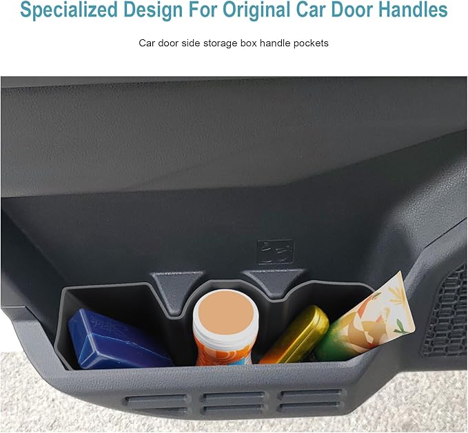 CDEFG 6Pcs for 2025 2026 Toyota Tacoma Side Door Storage Tray Organizer, for 2025-2026 Toyota Tacoma Accessories Front Door & Back Door Handle Pockets Inserts
