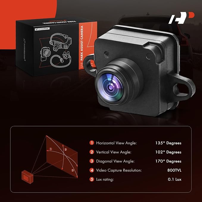 A-Premium Park Assist Camera Rear View Backup Reverse Camera Compatible with Select Jeep Models - 2014 2015 2016 2017 2018 KL Series Cherokee - Replace# 56038991AK