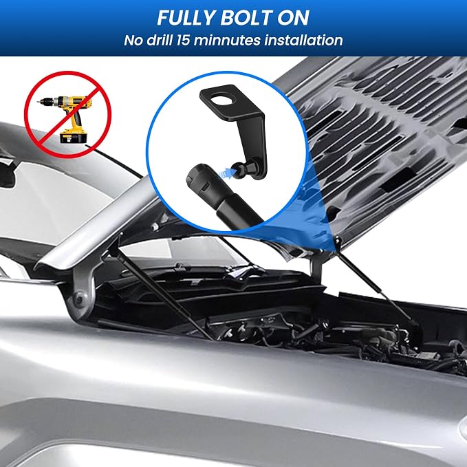 Hood Struts for Toyota Tacoma 2024 2025 2026+ and 4Runner 2025+, Hood Lift Support No Drill Front Gas Springs Shocks Compatible with Toyota Tacoma/4Runner Accessories