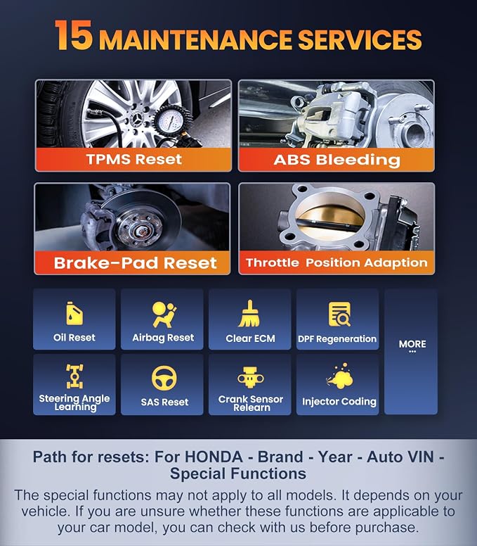 OBD2 Scanner for Honda Acura, OBDMATE OM707 Full Systems Diagnostic Tool with 15 Reset Services Auto VIN, Battery Test, One-Key I/M Readiness, No Subscriptions Lifetime Update