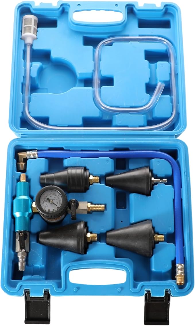 Coolant Vacuum Refill Kit, Vacuum Coolant Refill Kit with Pressure Gauge, 5 Sizes Adapters, Cooling System Vacuum Purge & Refill Kit for Most Vehicles
