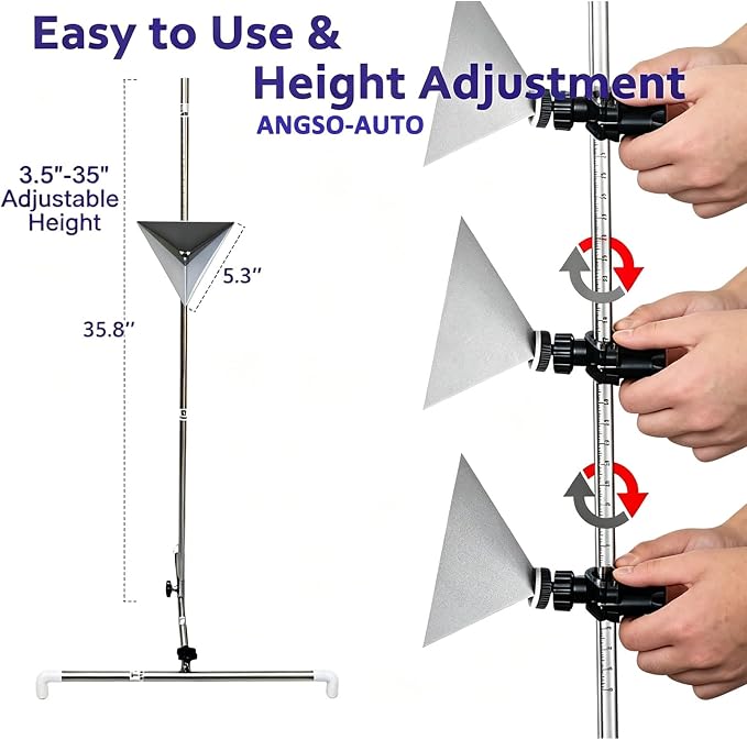 ADAS Calibration Professional Tool Kit with Radar Aiming Corner Reflector Target Include Stand Marked with 0-30cm Scale- Compatible with Honda, Toyota, Mazda, Kia, Ford, GM and Hyundai