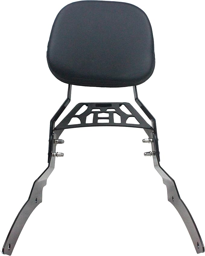 YHMOTO Motorcycle Sissy Bar Backrest with Luggage Rack For Yamaha VStar 650 400 DS650 Custom DS400 V star 1996-2017 (Style B-Black)