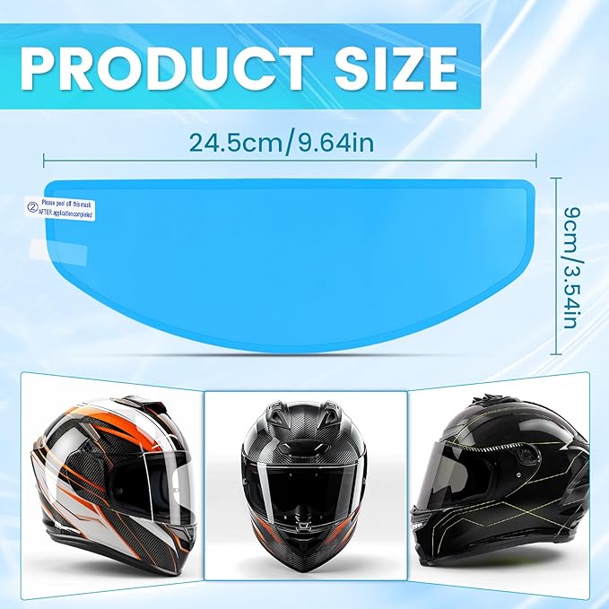 Motorcycle Anti Fog Film, Universal Fit Helmet Visors Insert Waterproof Fog Resistant Clear Vision (Anti Rain 3)