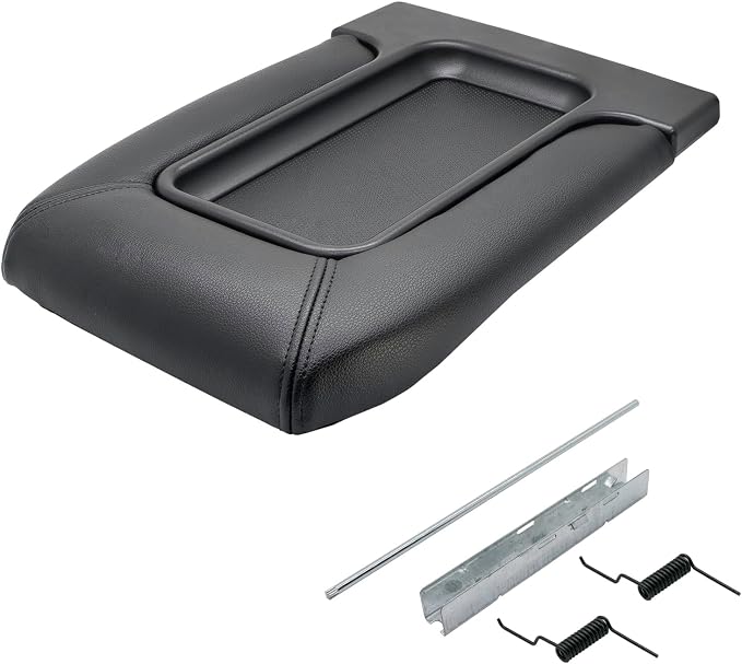 NHILES Center Console Lid Replacement Kit for 1999 2000 2001 2002 2003 2004 2005 2006 2007 Silverado/Avalanche/Suburban/Sierra/Yukon Replaces Number 19127364, 19127365, 19127366 (Black)