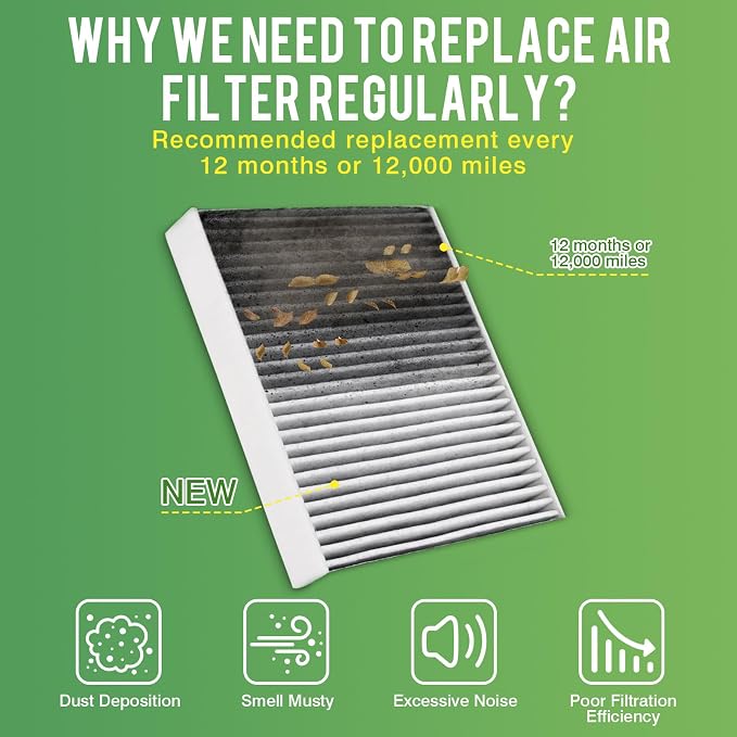 Engine & Cabin Air Filter Fit for 2015-2026 Ford F-150, 2018-2026 Expedition, 2018-2024 Lincoln Navigator Activated Carbon Cabin Filter Replace#CF12150 CA10262 Car Accessories