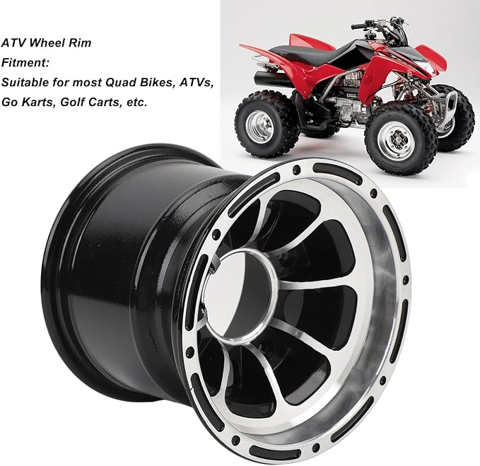 ATV Wheel Rim, 8 Inch, Aluminum Alloy, For ATV, Go Kart, Golf Cart