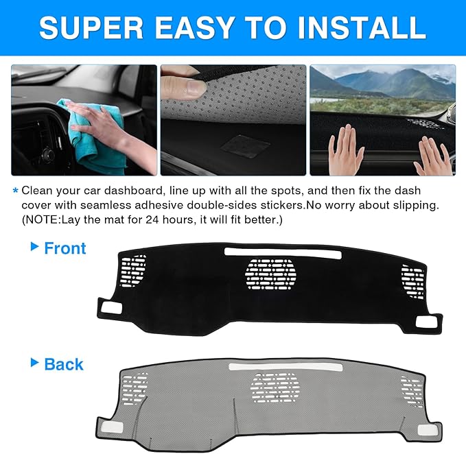 Autorder Dashboard Cover Mat for Toyota 4Runner 2025 2026 / Toyota Tacoma 2024 2025 2026 Accessories Dash Cover Upgrade Velvet Dash Mat Sunshade Glare UV Rays Protector