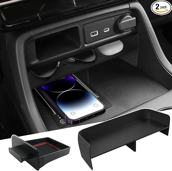Upgrade Center Console Organizer for 2026 Honda Passport/2025 2024 2023 Honda Pilot Accessories - Extra Secret Storage Drawer Tray & Secondary Storage Box Insert Divider (Not for Ridgeline)