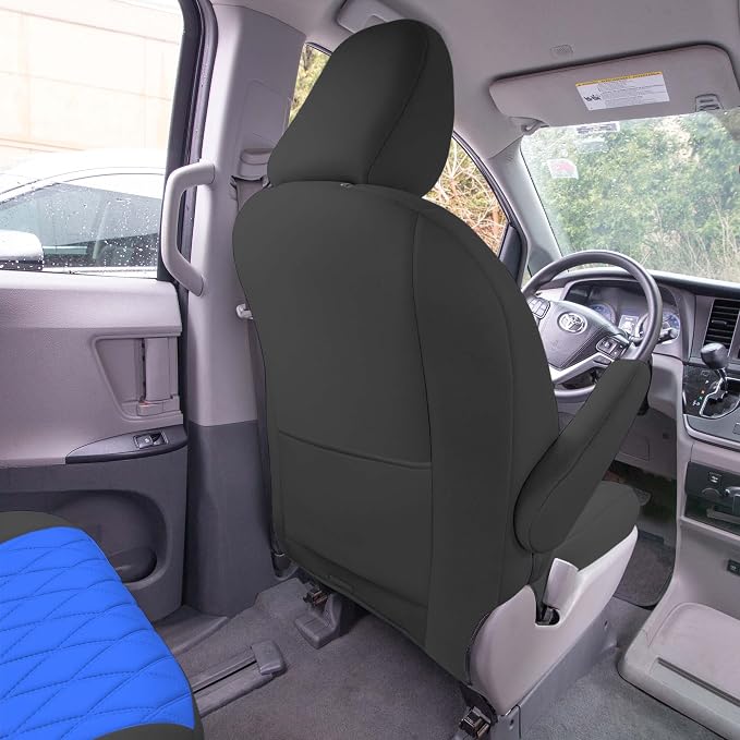 FH Group Custom Fit Car Seat Covers Specifically Made for 2011-2020 Toyota Sienna 7-8 Seater with Ultraflex Neoprene Water Resistant Automotive Seat Covers - Front Set Blue